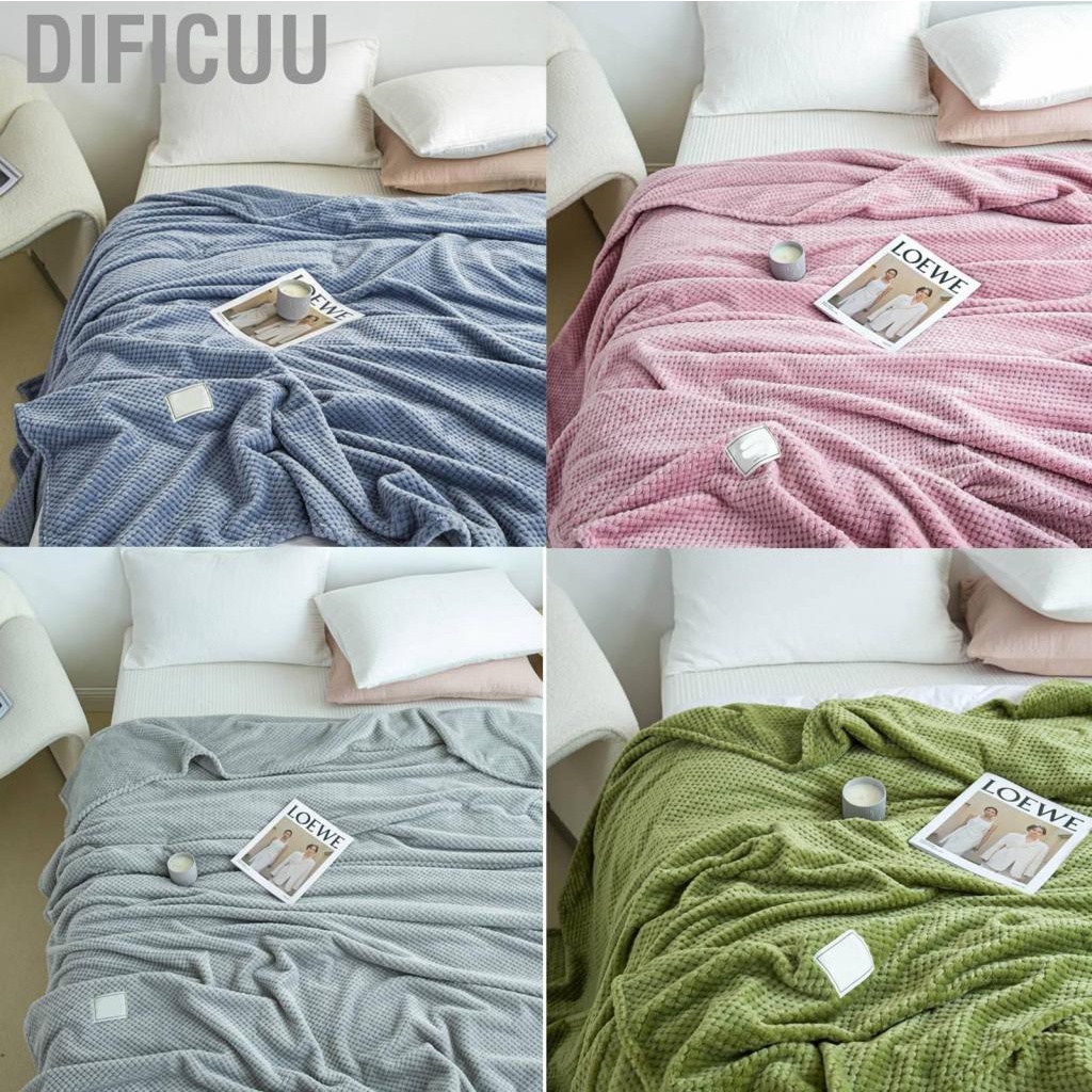 Dificuu Cooling Blanket Milk Fleece Lattice Jacquard Summer Cold Single Nap for Sofa Bed Office