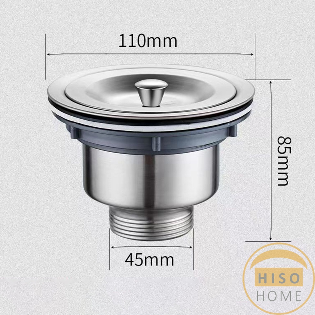 Hiso สะดืออ่างล้างจาน 201 วัสดุสแตนเลส ตะกร้ากรองเศษอาหาร Kitchen Sink Strainer - รูปที่ 4