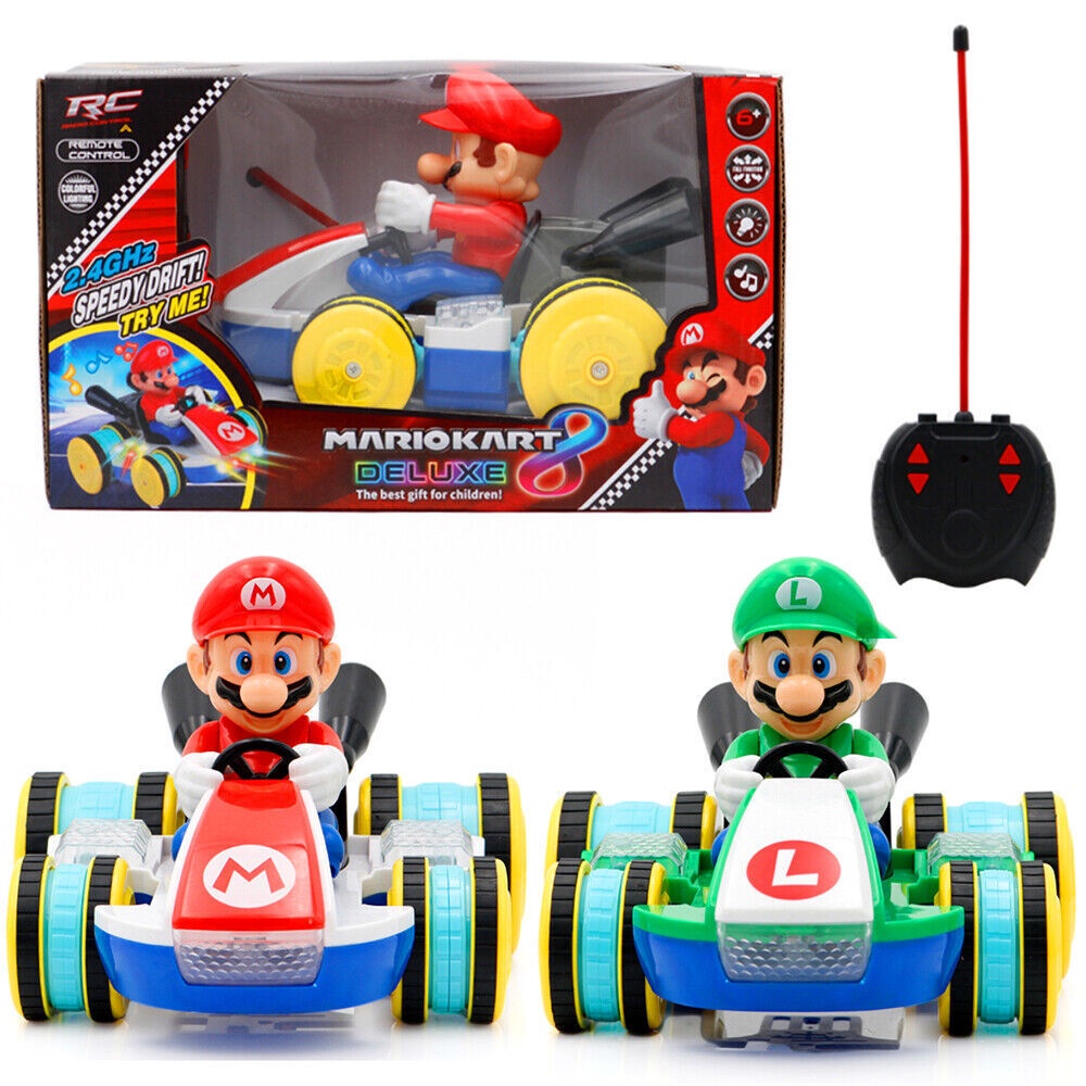 Super Mario Luigi Radio Remote Control RC Racing Kart Cars Vehicle Kids Gift Toy
