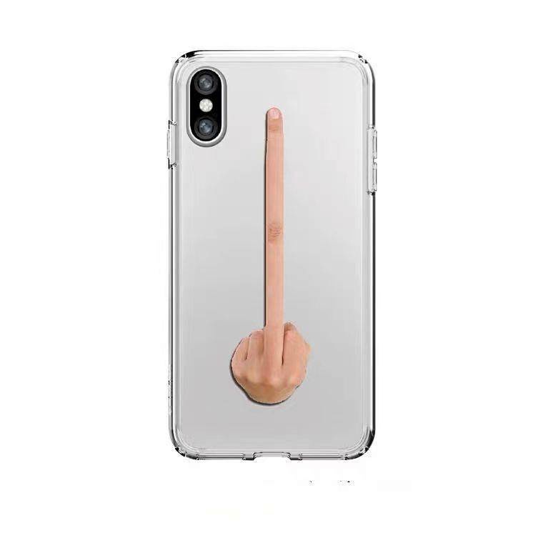 Spoof Fun Middle Finger Iphone8p Phone Case Max Apple 11 All-Inclusive 12pro Transparent Xs Silicone XR Soft 7P maj6