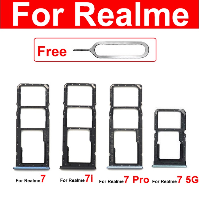 ถาดซิมการ์ดสําหรับoppo Realme 7 5G 7 Pro 7i Global Asia Dualซิมการ์ดสล็อตถาดผู้ถือMicro SD Card Readerอะแดปเตอร์เปลี่ยน