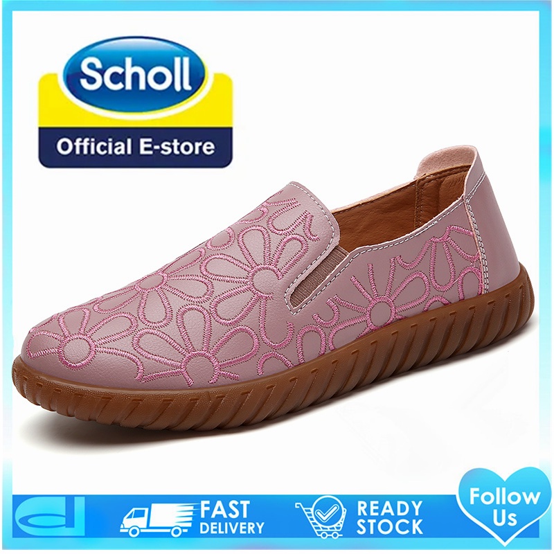 Scholl รองเท้าโลฟเฟอร์ รองเท้าหนังลําลอง ส้นแบน ขนาดใหญ่ สําหรับผู้หญิง ไซซ์ 40 41
