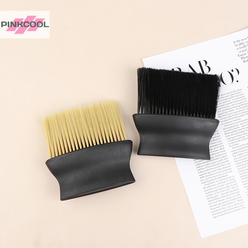 PINKCOOL แปรงปัดฝุ่นใบหน้าคอนุ่มตัดผมผมทําความสะอาดแปรงผมเครื่องมือ HOT