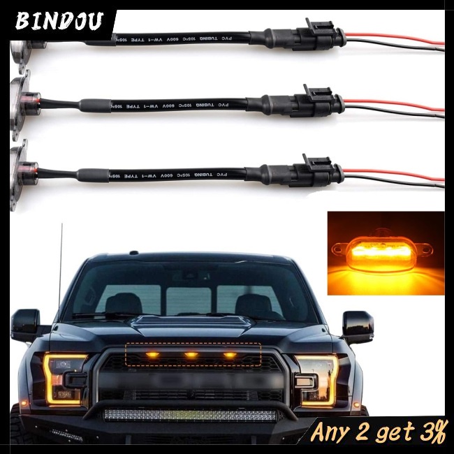 [BIN] กระจังหน้ารถยนต์ LED สําหรับ 2004-2019 Ford F150 F250 F350 Raptor 3 ชิ้น ต่อชุด