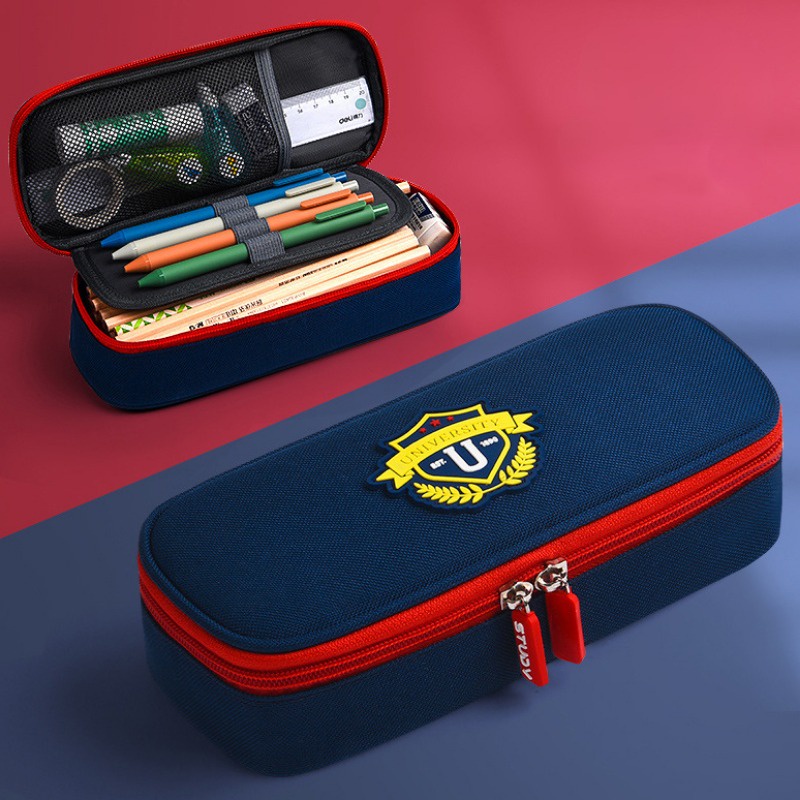 กระเป๋าดินสอ ขนาดใหญ่ จุของได้เยอะ สามชั้น เหมาะกับใส่เครื่องเขียน สําหรับผู้ชาย และผู้หญิง