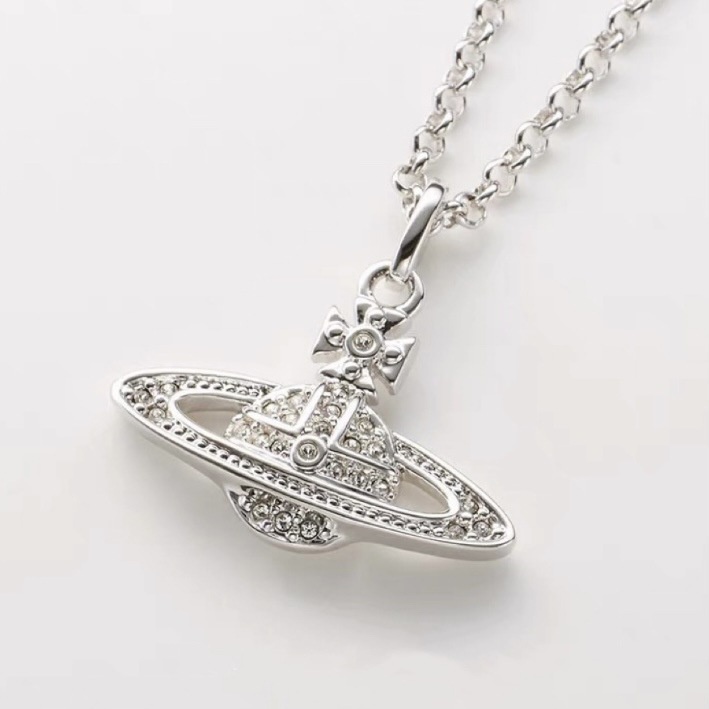 [Westwood] สร้อยคอโซ่ ประดับเพชร สีทอง และสีเงิน สไตล์คลาสสิก เรโทร พร้อมส่ง