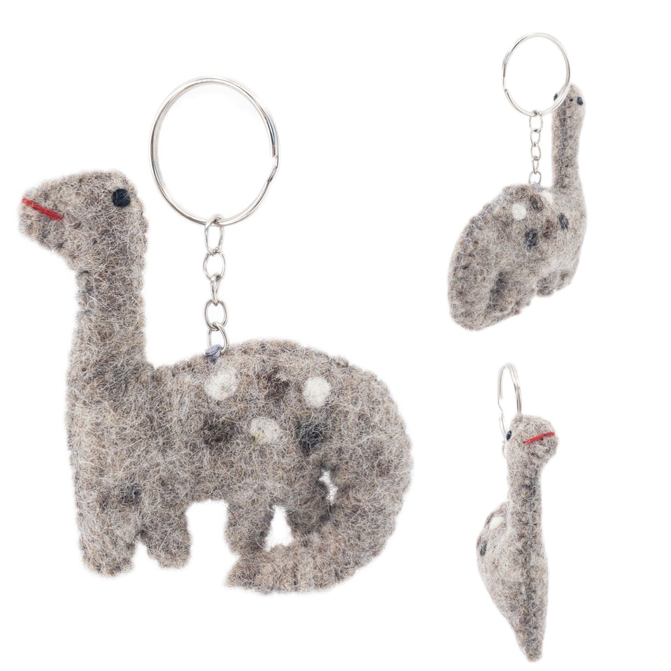 พวงกุญแจ ปักเฟลท์ Felt Keychain - Dinosaur Brontosaurus