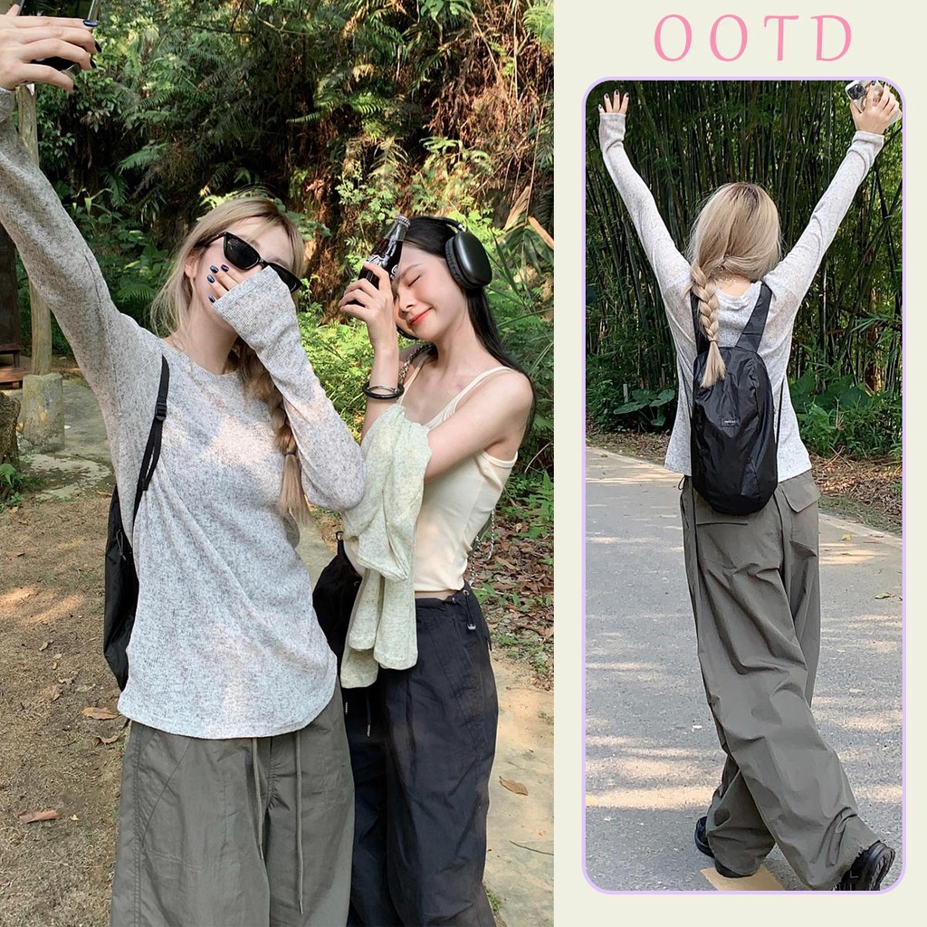 mimi&didi เสื้อแขนยาวผู้หญิง เสื้อวินเทจ แฟชั่น บาง ปรับอากาศ แฟชั่นเกาหลีกันแดด ผ้านิ่มไส่สบาาย#5529