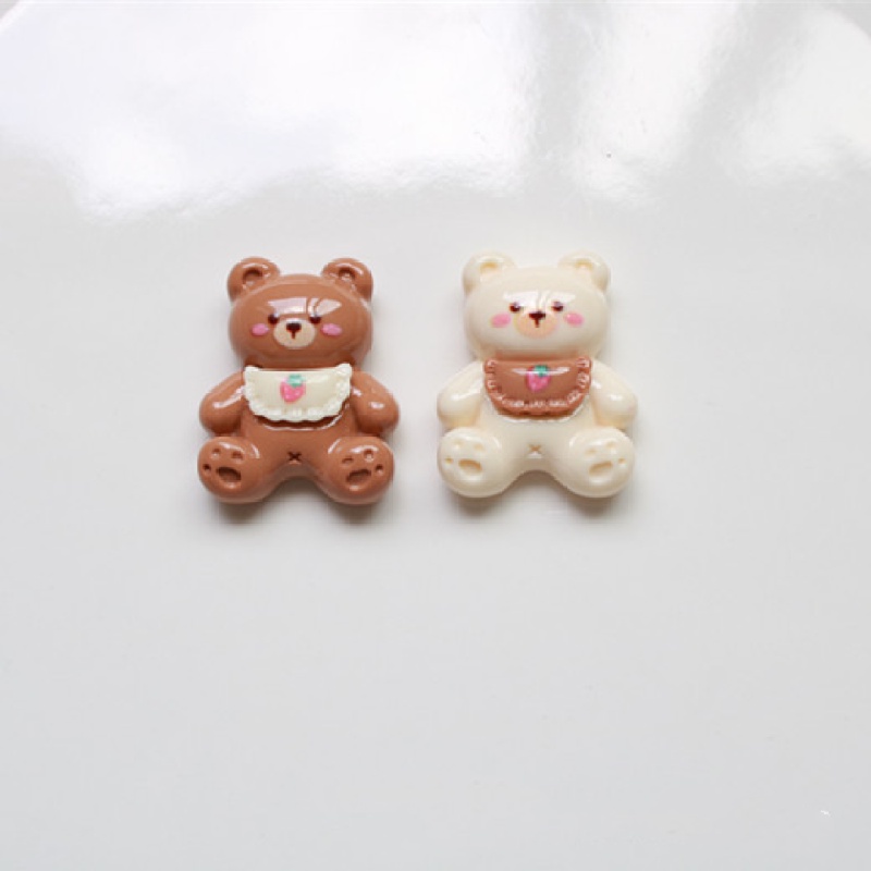 10 ชิ้น พื้นผิว สดใส ชานม หมี กระต่าย เรซิน ด้านหลังแบน Diy เคสโทรศัพท์ รองเท้า หัวเข็มขัด วัสดุตกแต่ง