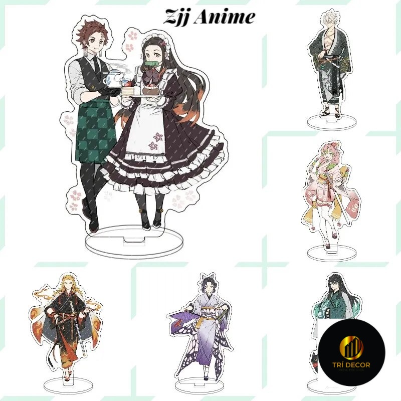 Demon Slayer Standee Model: ของเล่น Kimetsu no Yaiba Nezuko Zenitsu uou Study อุปกรณ์ตกแต่งโต๊ะเข้ามุม