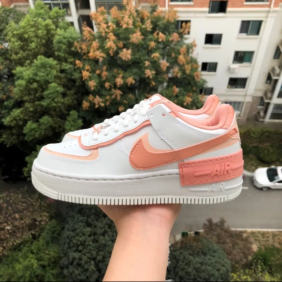 Nike Air Force 1 Low Shadow White-pink ของแท้ 100% รองเท้า free shipping