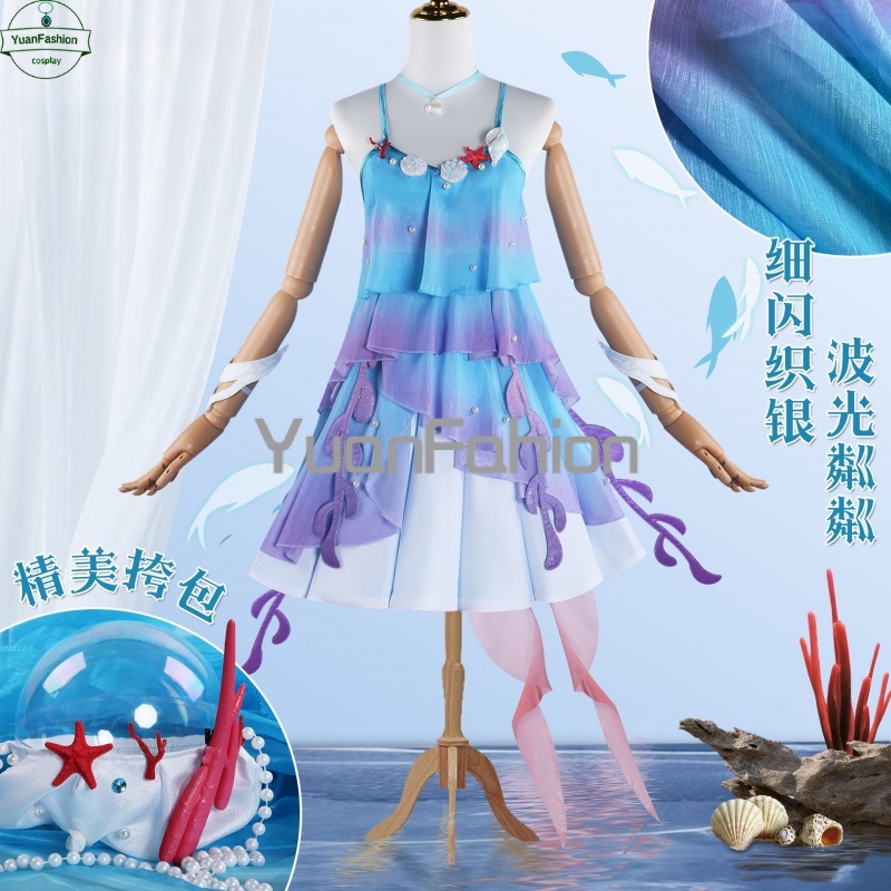 [พร้อมส่ง] ชุดคอสเพลย์ อนิเมะนางเงือก King of Glory Duo Liya สําหรับผู้หญิง