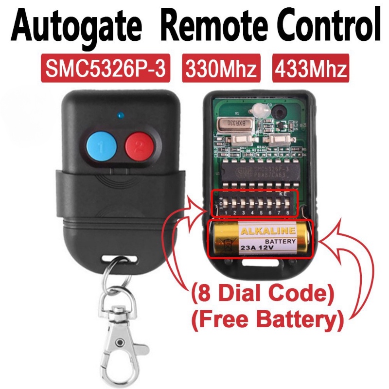 Auto Gate SMC5326 5326 330Mhz 8Dip Switch Auto Garage Duplica รีโมทคอนโทรล Duplicate 433Mhz รีโมทคอน