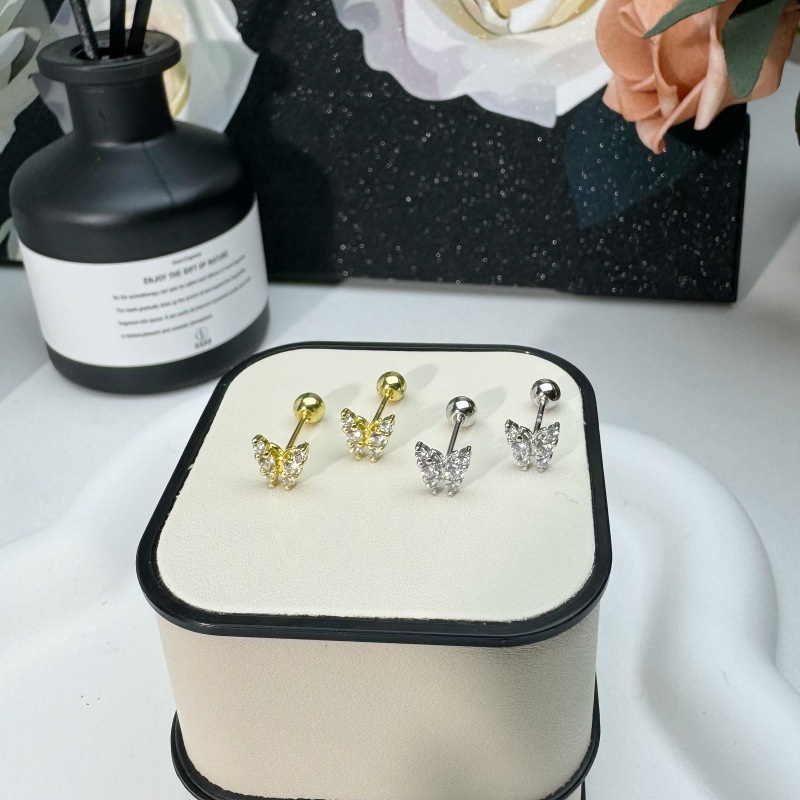 1 คู่ผีเสื้อ earings สําหรับผู้หญิง Hypoallergenic Zircon เจาะต่างหูชุด Helix ต่างหู earings สําหรับเด็กอุปกรณ์เสริมเครื่องประดับ