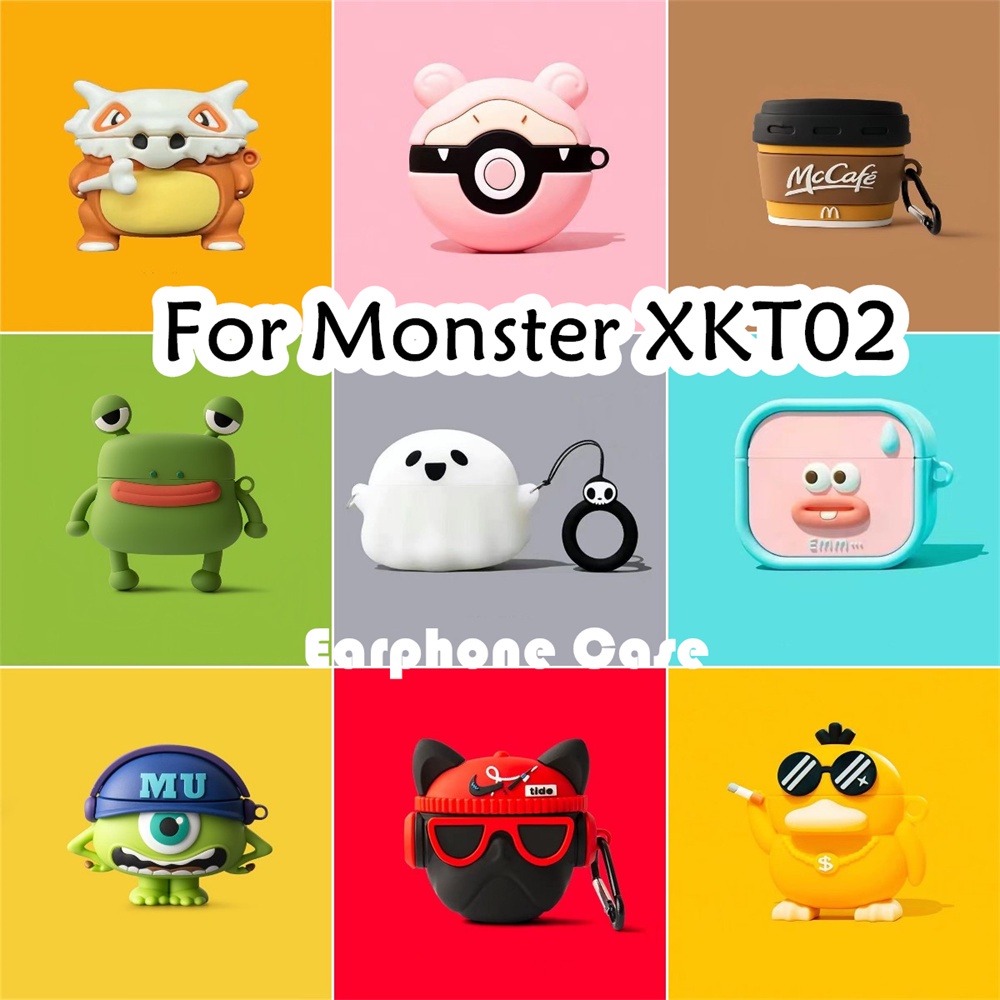 【imamura】เคสหูฟังซิลิโคนนิ่ม ลายการ์ตูนมอนสเตอร์น่ารัก สําหรับ Monster XKT02