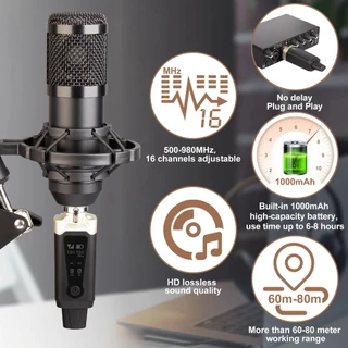 ระบบไมโครโฟนไร้สาย UHF XLR สําหรับไมโครโฟนไดนามิก เครื่องผสมเสียง ระบบ PA