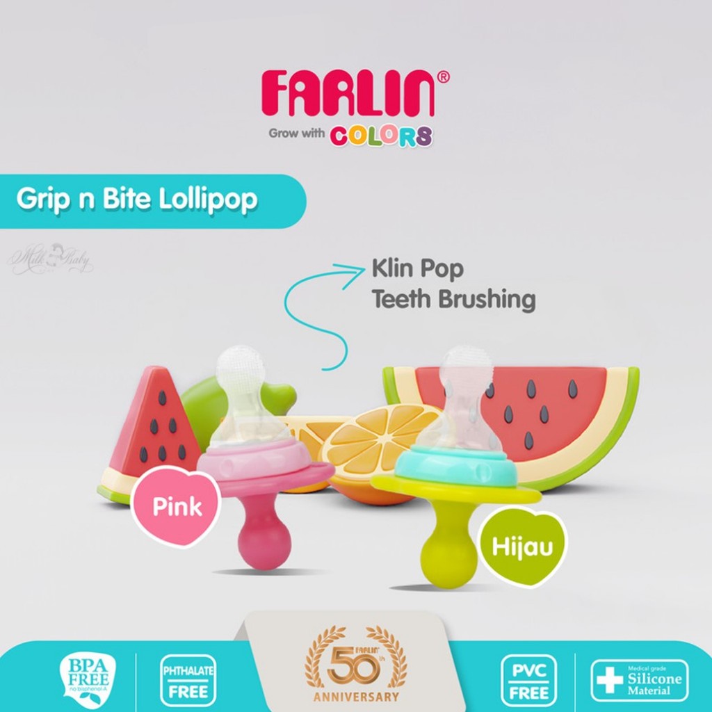 Farlin Grip n Bite Lollipop Baby Oral Klin Pop/จุกนมหลอกเด็ก