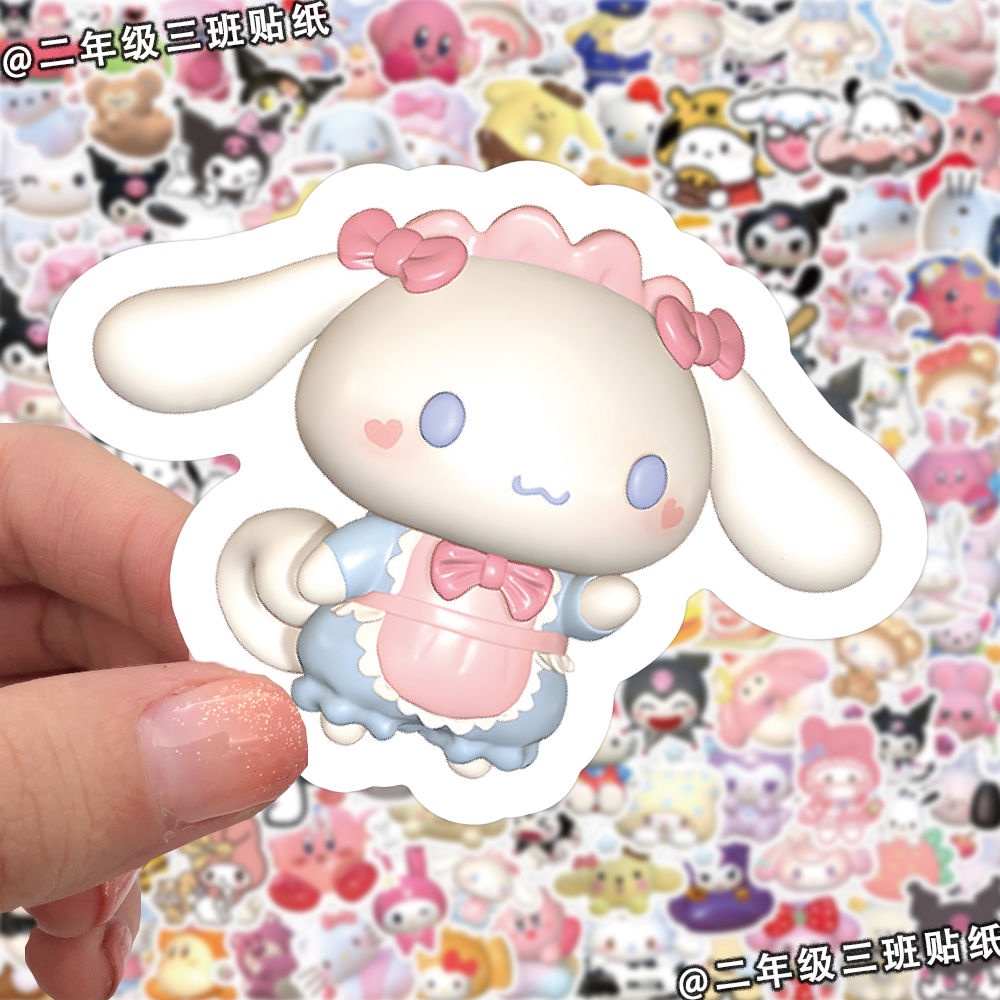 Koo Ka [ซื้อ 50 ส่ง 100] สติกเกอร์ กันน้ํา ลาย Sanrio Kuromi Cinnamon Dog สําหรับติดตกแต่งโทรศัพท์มือถือ