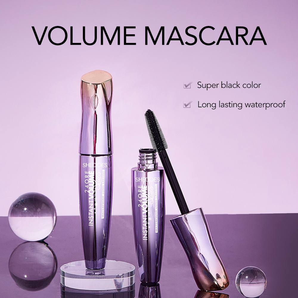 มาสคาร่า มาสคาร่าขนาดเล็ก Mascara Waterproof SHEDOES มาสคาร่าสีดำกันน้ำกันเหงื่อติดทน ไม่เลอะ ไม่เปื้อน