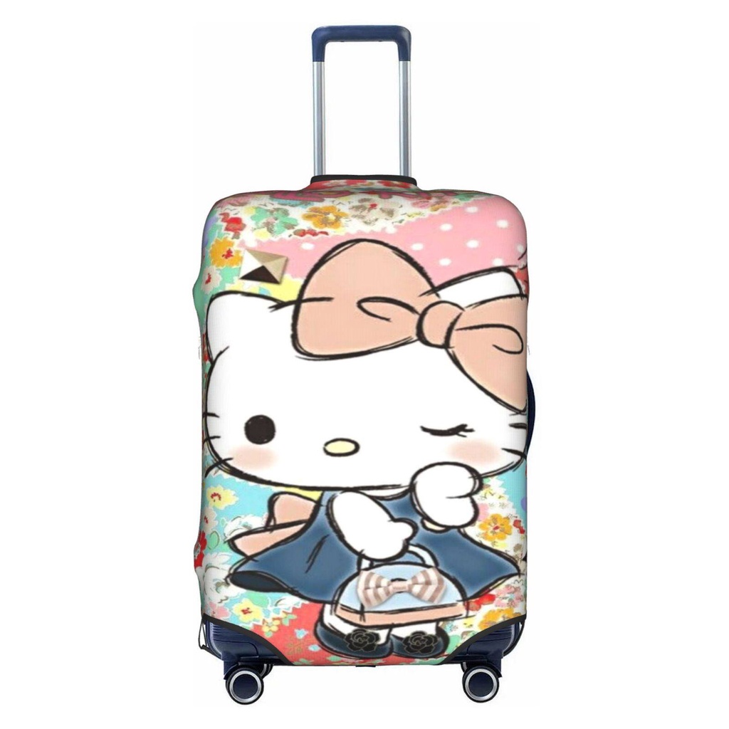 【พร้อมส่ง】ผ้าคลุมกระเป๋าเดินทาง ลายการ์ตูน Hello Kittys น่ารัก ซักได้ 18-32 นิ้ว