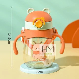 แก้วน้ำเด็ก แก้วหัดดูดหลอดเด้ง มีสเกลปริมาณ 400ml
