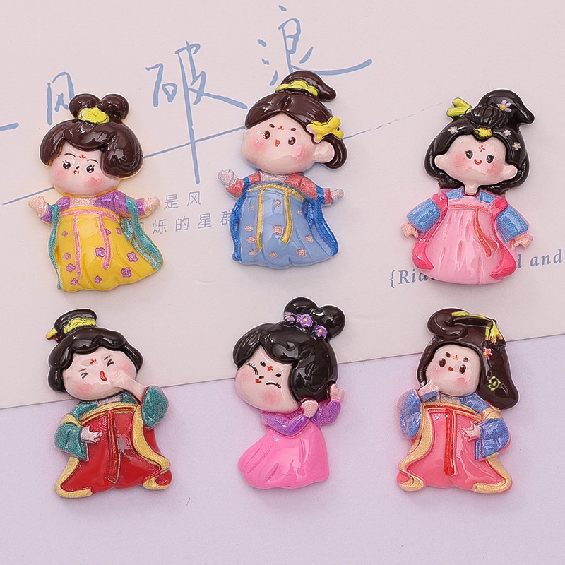 ใหม่ น่ารัก โบราณ ถัง ราชวงศ์ สาวอวบ ครีมกาว เคสโทรศัพท์ กิ๊บติดผม เครื่องประดับเรซิน อุปกรณ์ขายส่ง