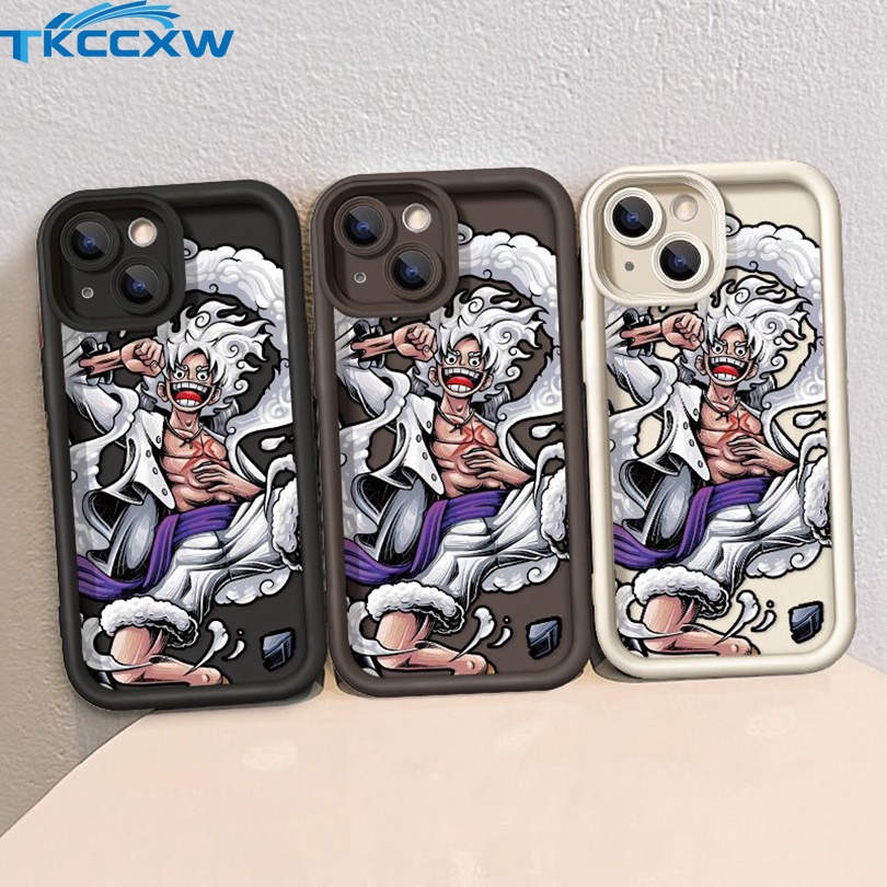 เคสนิ่ม เนื้อแมตต์ ลายอนิเมะ One Piece Luffy สําหรับ iPhone 7 plus 8plus 6plus 6s plus SE 2020 2022