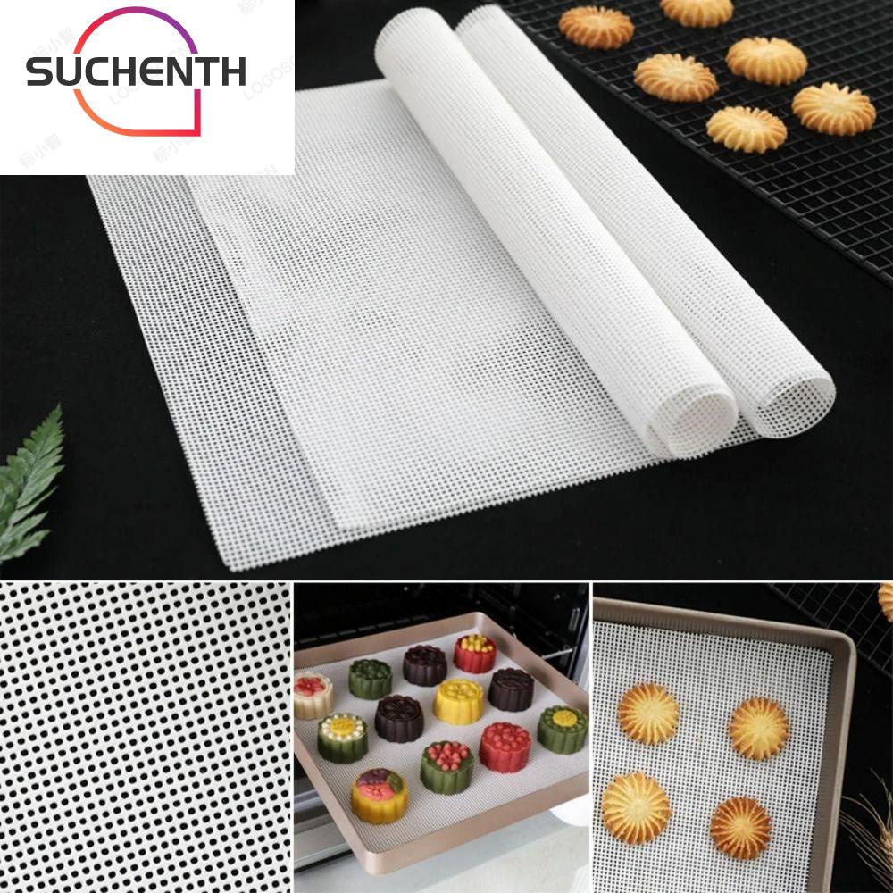 Suchenth แผ่นตาข่ายนึ่งอาหาร ซิลิโคน แบบหนา ไม่เหนียวติด ใช้ซ้ําได้ 1 ชิ้น