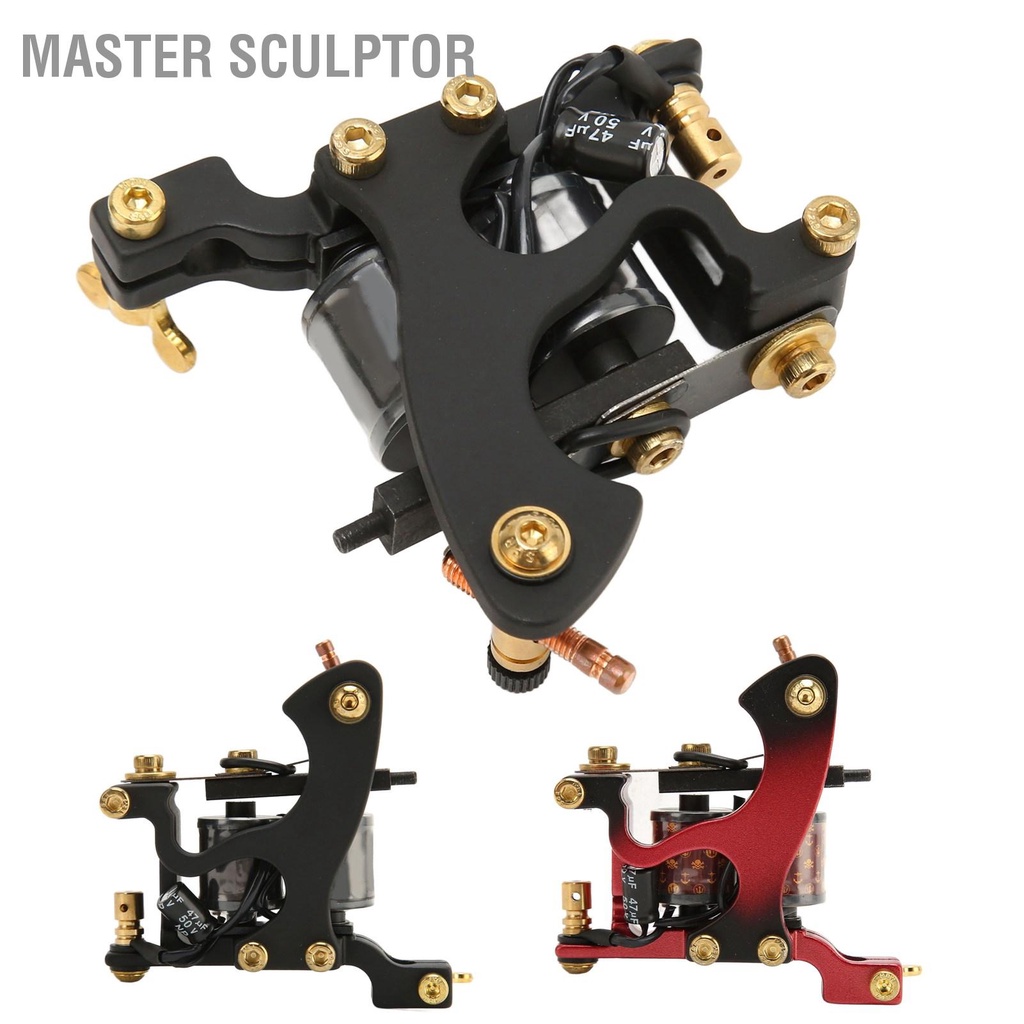 Master Sculptor Shader Coil Tattoo Machine 10 Wraps Copper เครื่องมือสำหรับ Professional Tattooists Liner