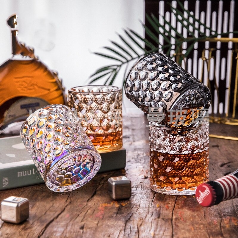 แก้วสับปะรด - Loveyalty Whisky Hologram Bubble Rock Glass 290ml - YJ0908