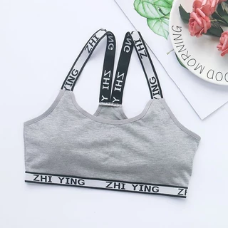 สปอร์ตบรานักเรียน เสื้อซับในเด็ก เสื้อในเด็กวัยรุ่น ผ้าฝ้ายเนื้อนุ่ม มีฟองน้ำในตัว ฟองน้ำถอดได้ Free Size