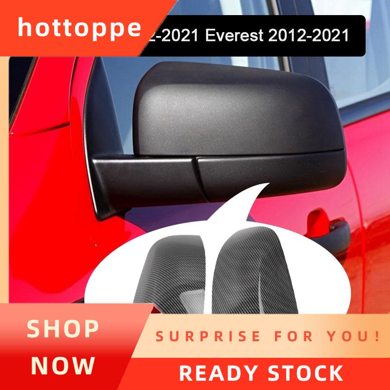 【hottoppe】ฝาครอบกระจกมองหลัง คาร์บอนไฟเบอร์ สําหรับ Ford Ranger Everest 2012-2021