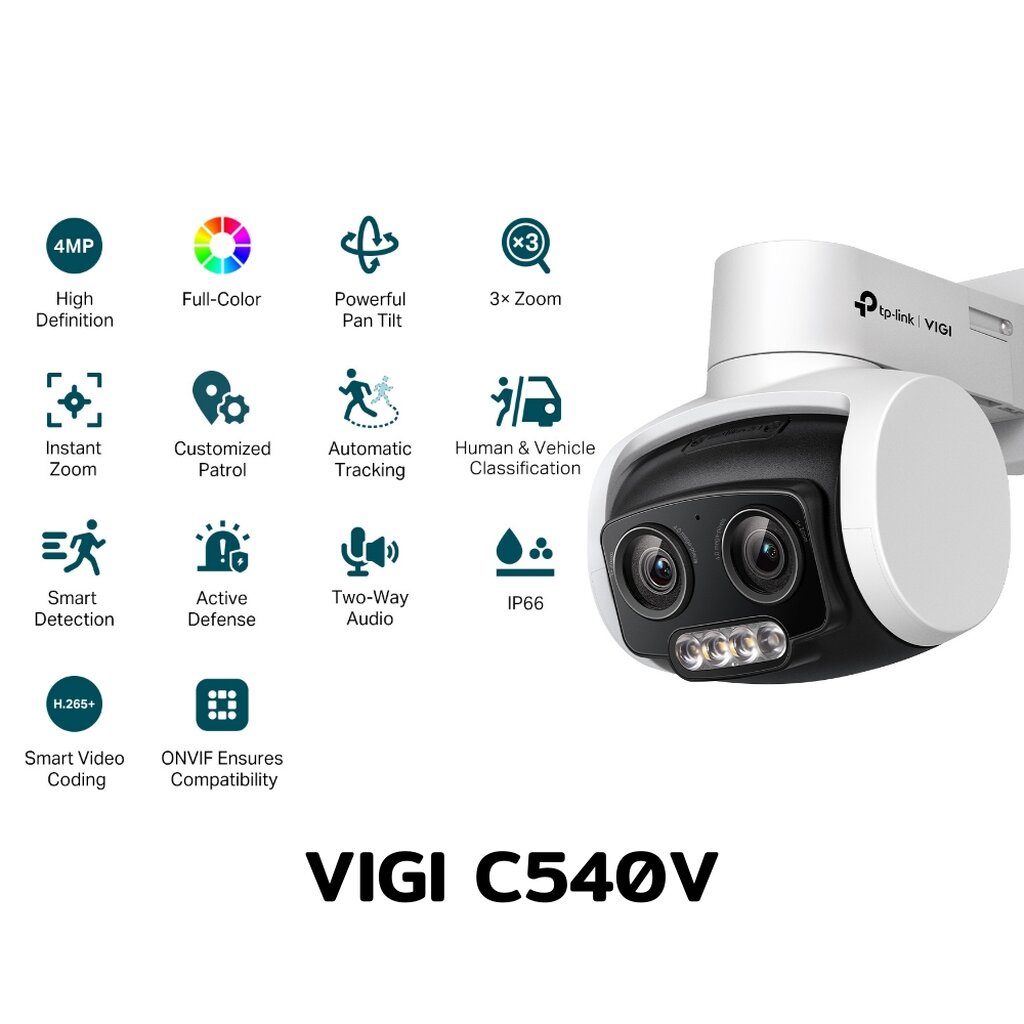 🛵มีส่งด่วน💨 TP-LINK VIGI C540/C540-W/C540S/C540V/C540-4G 4MP OUTDOOR WI-FI PAN TILT รับประกัน 3 ปี