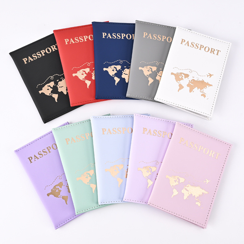 แฟชั่นหนังสือเดินทางฝาครอบป้องกันรูปแบบโลกเดินทางผู้ถือหนังสือเดินทางกระเป๋าสตางค์หนัง ปู่ กรณีบัตรปก ยู นิสซ์ ถุงเก็บ