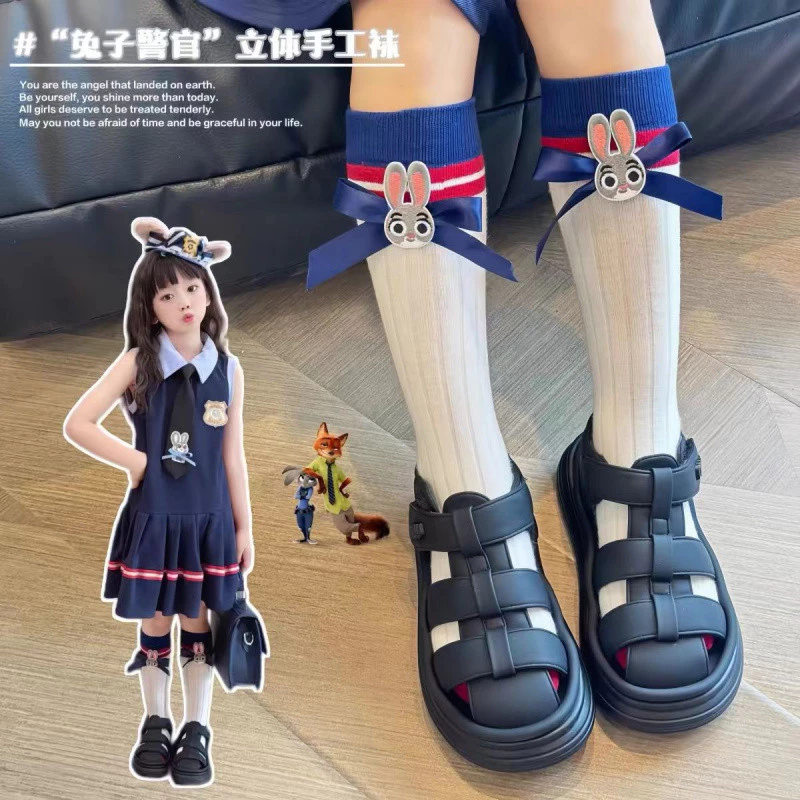 ถุงเท้าผ้าฝ้ายเด็กผู้หญิงการ์ตูนญี่ปุ่น Jk College Sweet Girls Calf Socks