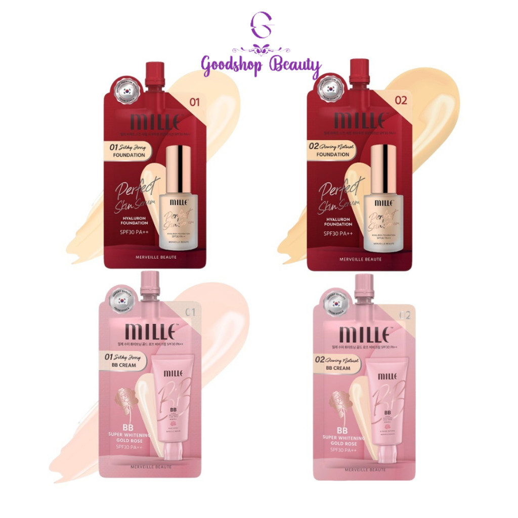 MILLE PERFECT SKIN / MILLE BB CREAM SPF30PA++ 6g. รองพื้นสูตรแมทท์รุ่นใหม่ / มิลเล่ บีบี ครีม