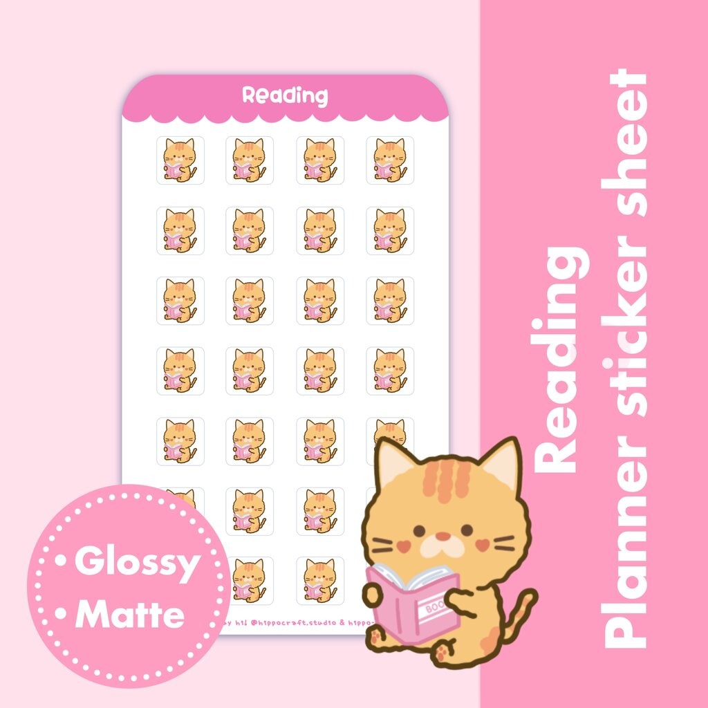 Reading | Planner sticker sheet ไอคอนอ่านหนังสือ แพลนเนอร์สติ๊กเกอร์