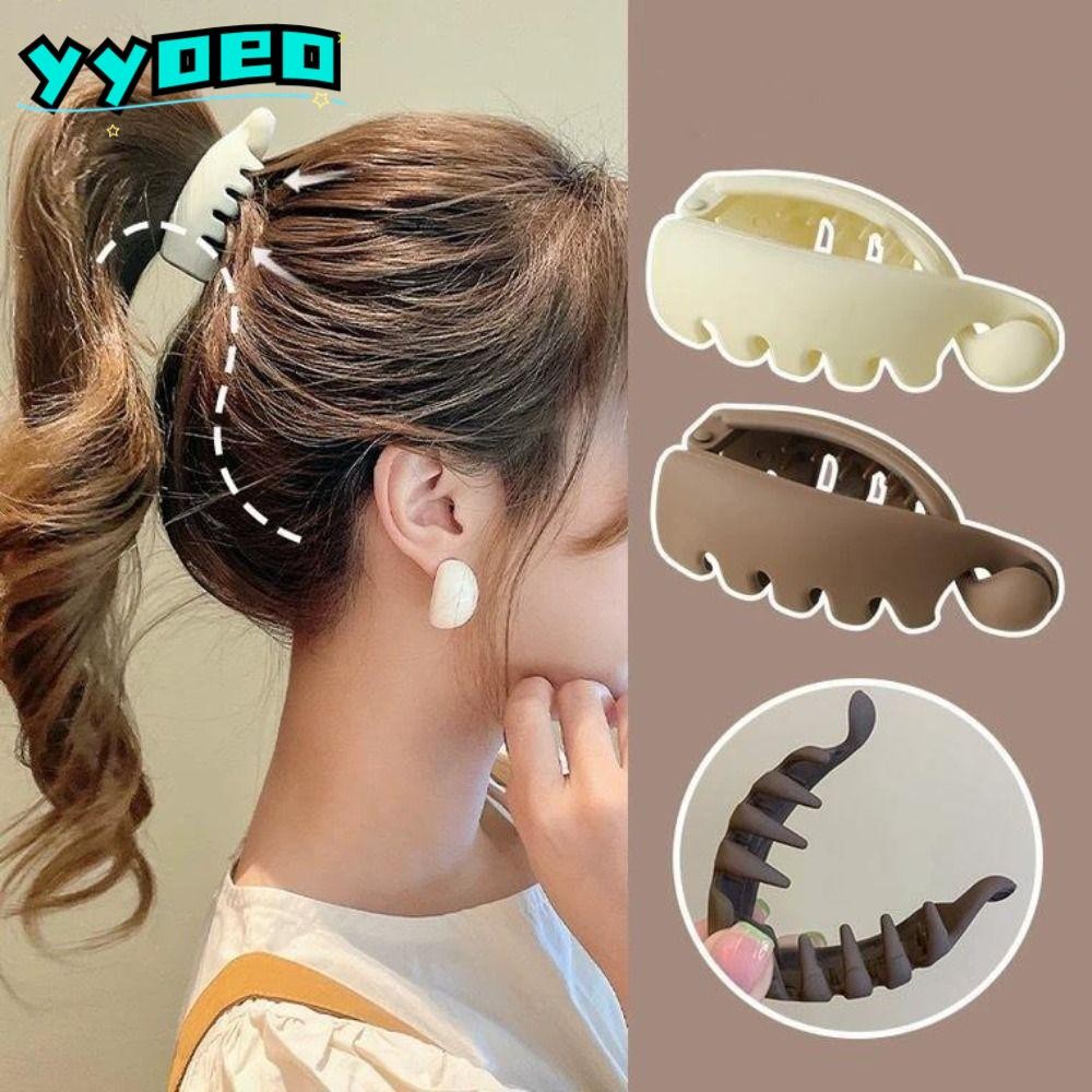 Yyoeo Banana Hairgrip, แฟชั่นเกาหลี Twist Claw คลิป, เครื่องมือจัดแต่งทรงผมการออกแบบที่เรียบง่ายผู้ถือผมหางม้าสําหรับผู้หญิงสาว
