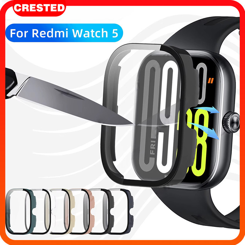 เคสพีซีแข็งป้องกันกระจก for Redmi Watch 5 ป้องกันหน้าจอทั้งหมดรอบด้วยอุปกรณ์เสริมฝาครอบฟิล์มกันชน