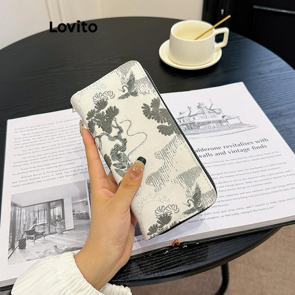 Lovito กระเป๋าสตางค์ใบเล็กดีไซน์เรียบง่ายสำหรับผู้หญิง LFA62610