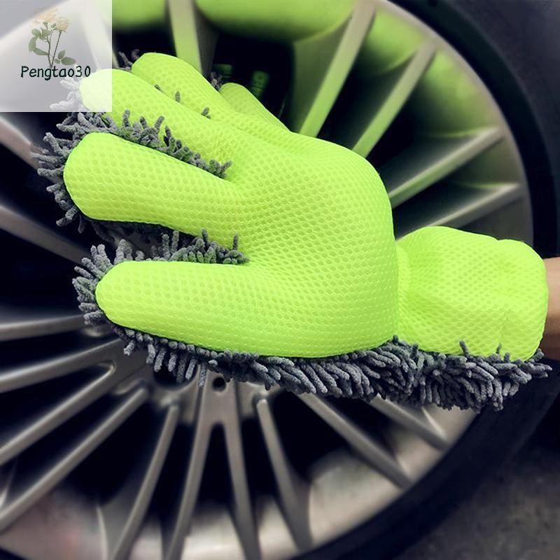 [Eao] 1pc กันน้ํา Mitt พรีเมี่ยมไมโครไฟเบอร์ล้าง Mitt Auto ล้างรถนุ่ม Anti-scratch สําหรับล้างรถมัลติฟังก์ชั่ถุงมือทําความสะอาดหนา [TH]