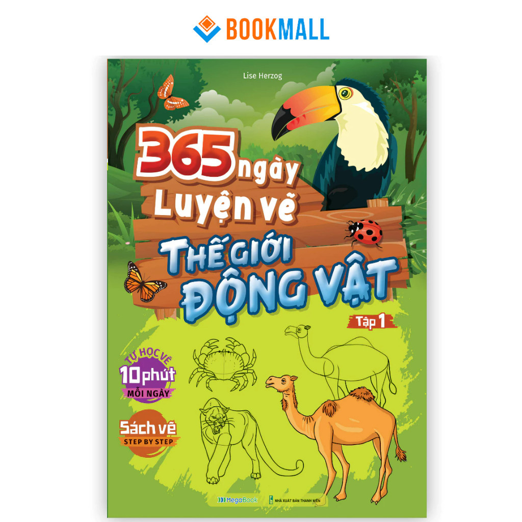หนังสือ 365 วันฝึกวาดรูป Animal World - เล่ม 1 - Megabooks [HCMC Bookstore-731]