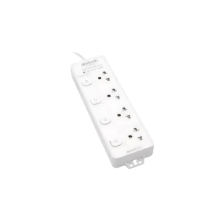 Anitech รุ่น H2043-WH แอนิเทค มอก. 4 ช่อง 4 สวิตช์ ปลั๊กไฟมาตรฐาน