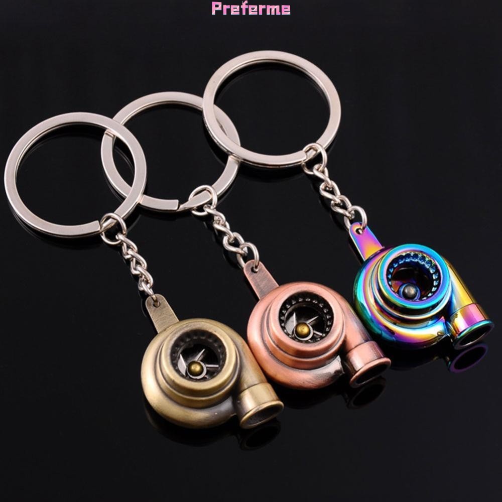 Preferme Auto Car Turbo Sleeve Turbo Keychain Spinning Turbine Key Chain Ring พวงกุญแจ PETH