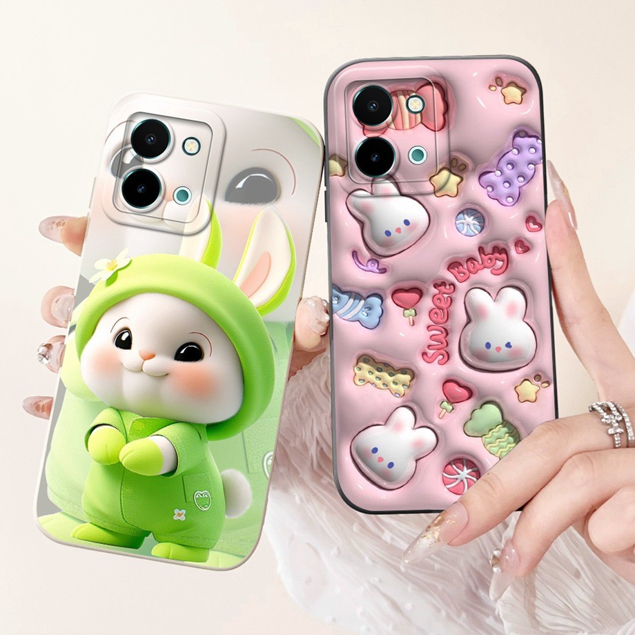 สําหรับ Vivo Y28 4G เคสโทรศัพท์น่ารักการ์ตูน Matte ซิลิโคนนุ่มปกหลังสําหรับ VivoY28 Y 28 V2352 Jelly