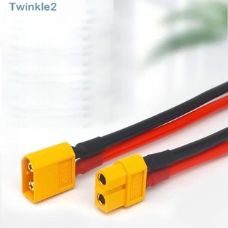 Twinkle XT60 อะแดปเตอร์เชื่อมต่อสายเคเบิล พร้อมปลอกหุ้มแบตเตอรี่ 14AWG 12AWG ตัวผู้ ตัวเมีย ปลั๊ก XT60H ทองแดง 10 ซม. 15 ซม. สําหรับโดรนบังคับ FPV