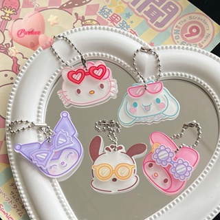 Purelove&gt; พวงกุญแจ จี้แว่นตา 3D ลาย Kawaii Sanrio Kt Kuromi Cinnamoroll My Melody สร้างสรรค์ สําหรับตกแต่งกระเป๋าเป้สะพายหลัง รถยนต์ ของขวัญวันเกิดเด็ก