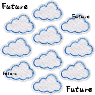 Future แผ่นผ้าโพลีเอสเตอร์ ปักลายก้อนเมฆ ขนาดเล็ก 1.38x0.94 นิ้ว สําหรับตกแต่งเสื้อผ้าเด็กผู้หญิง 15 ชิ้น