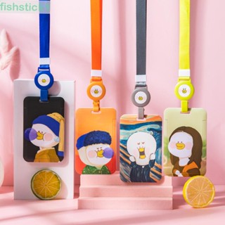 Fishstick1 เคสพวงกุญแจ ป้องกัน ลายการ์ตูนภาพวาดสีน้ํามัน รูปรถบัส สําหรับนักเรียนหญิง