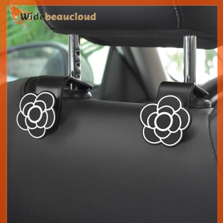 Widebeaucloud ตะขอแขวนกระเป๋าถือ ลายดอกคามิเลีย อุปกรณ์เสริม สําหรับรถยนต์